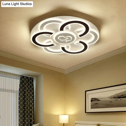 Lámpara de techo empotrada LED contemporánea en blanco y negro DecorBites™ con diseño floral y difusor