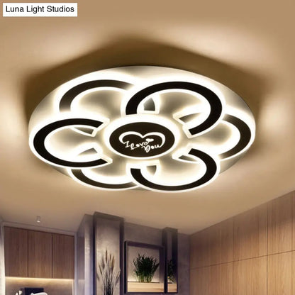 Lámpara de techo empotrada LED contemporánea en blanco y negro DecorBites™ con diseño floral y difusor