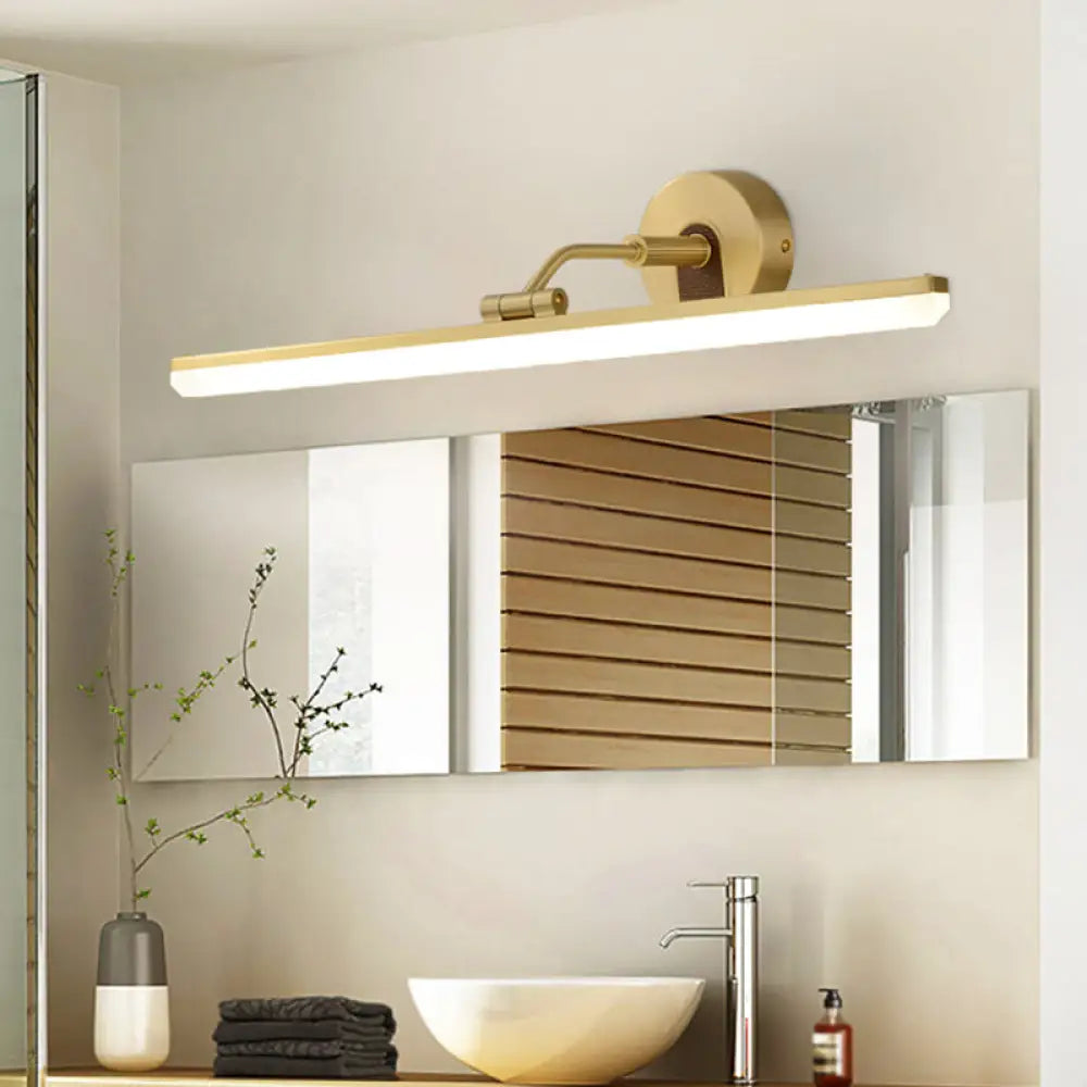 Lámpara de tocador DecorBites™ contemporánea de metal negro/latón con brazo ajustable - 18"/23" de ancho