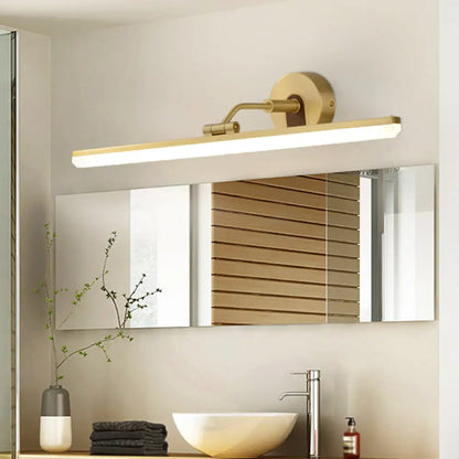 Contemporary Black/Brass Metal Vanity Bar Light with Adjustable Arm - 18"/23" Width