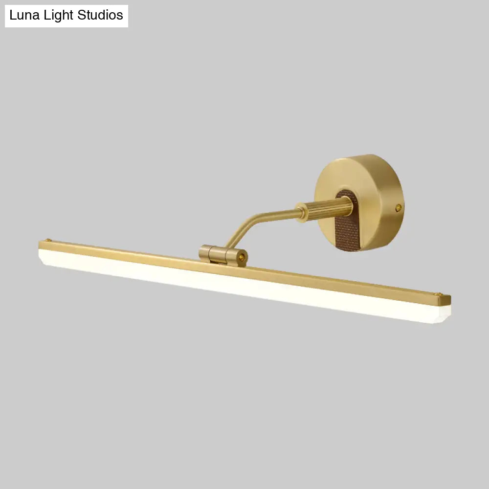 Contemporary Black/Brass Metal Vanity Bar Light with Adjustable Arm - 18"/23" Width