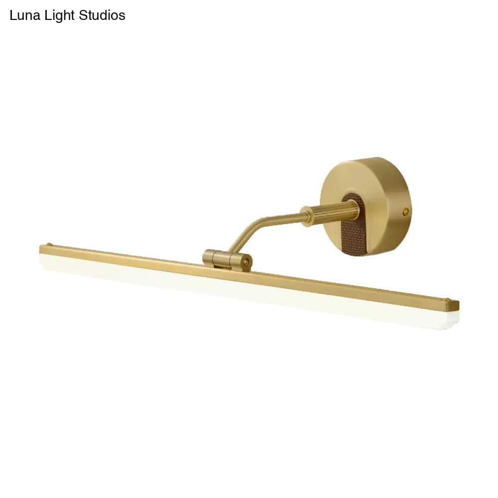 Contemporary Black/Brass Metal Vanity Bar Light with Adjustable Arm - 18"/23" Width