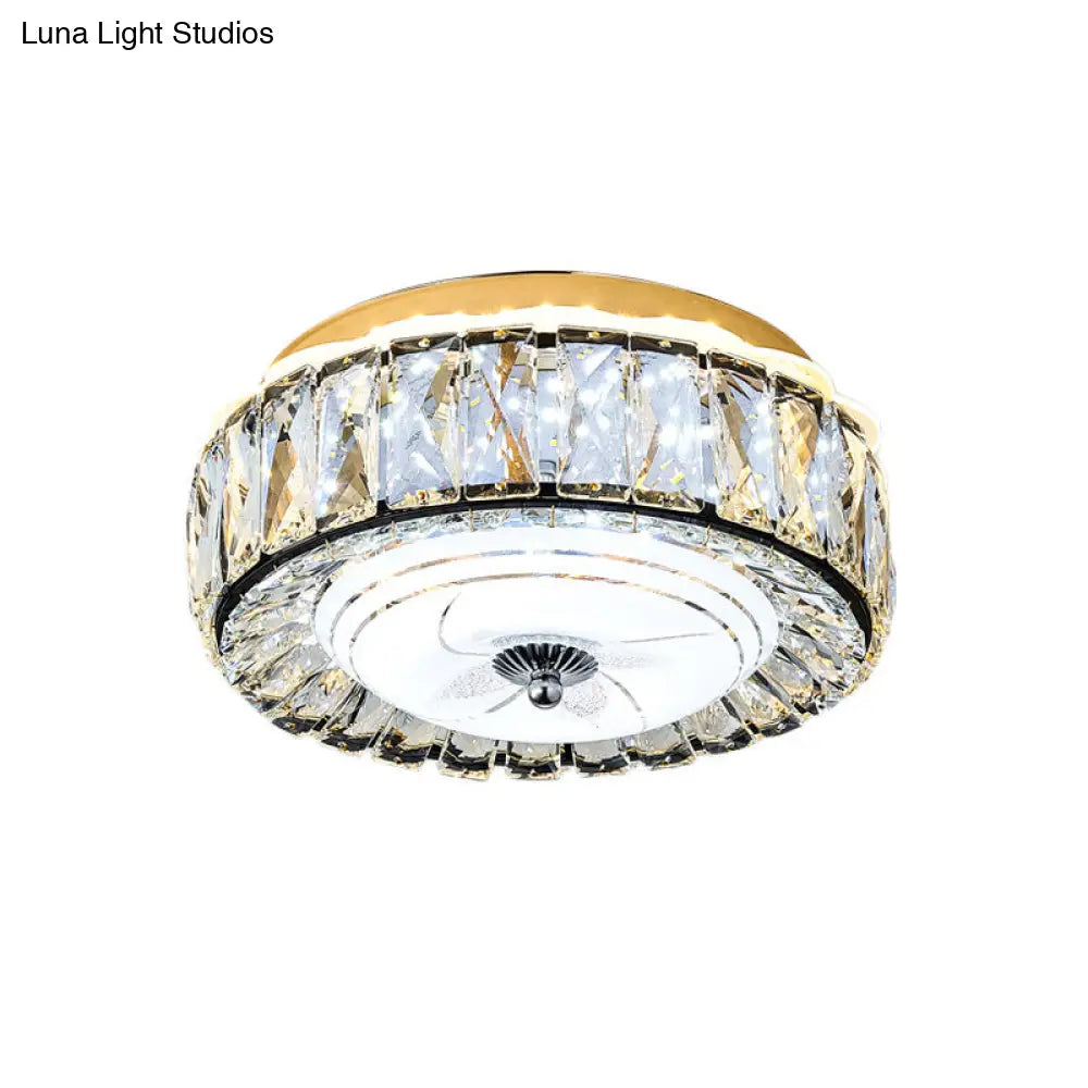 DecorBites™ DecorBites™ Contemporary Black Crystal Block LED Ceiling Flush Light for Corridors