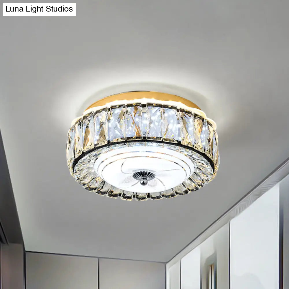 DecorBites™ DecorBites™ Contemporary Black Crystal Block LED Ceiling Flush Light for Corridors