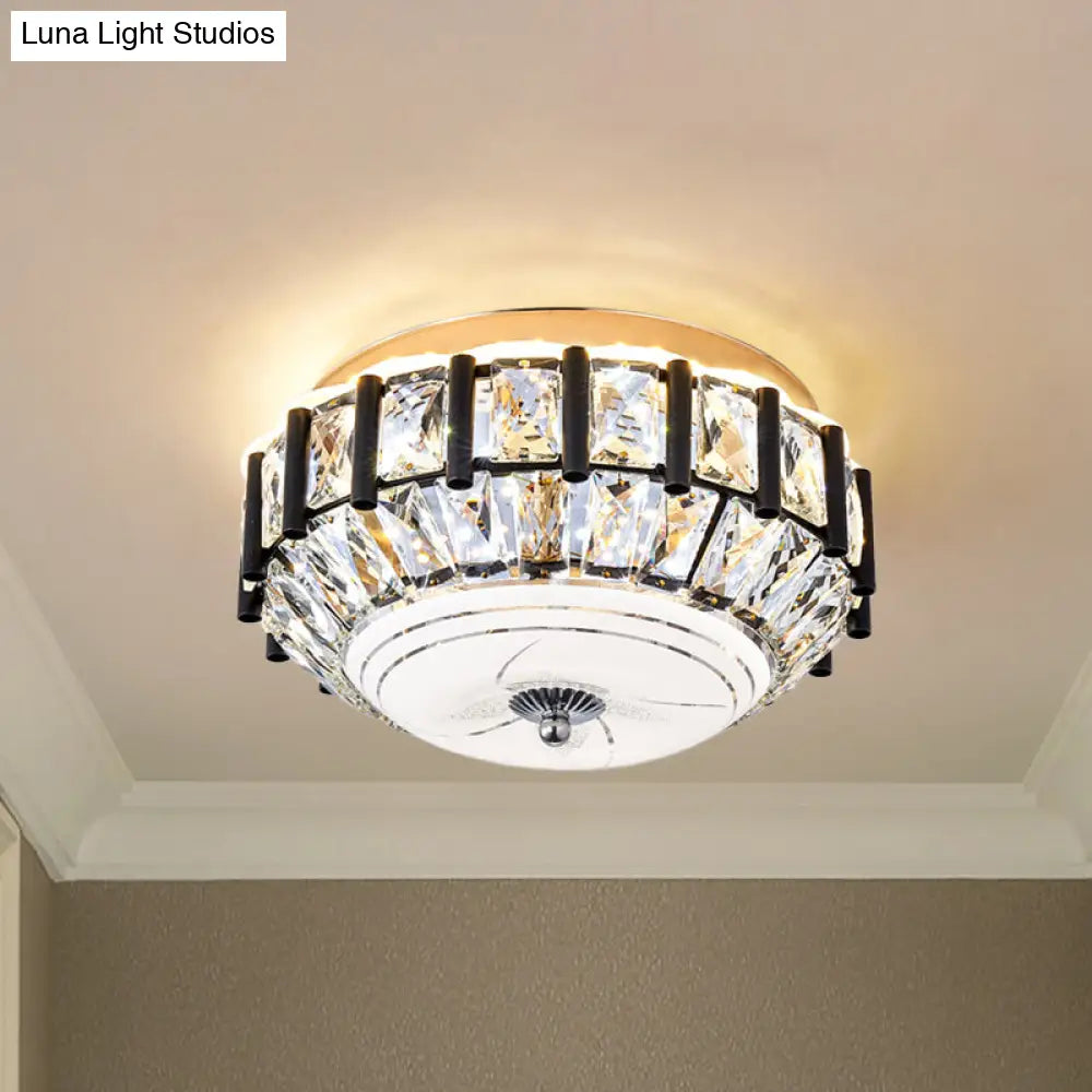 DecorBites™ DecorBites™ Contemporary Black Crystal Block LED Ceiling Flush Light for Corridors