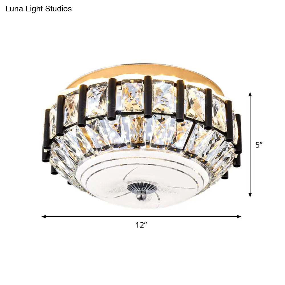 DecorBites™ DecorBites™ Contemporary Black Crystal Block LED Ceiling Flush Light for Corridors