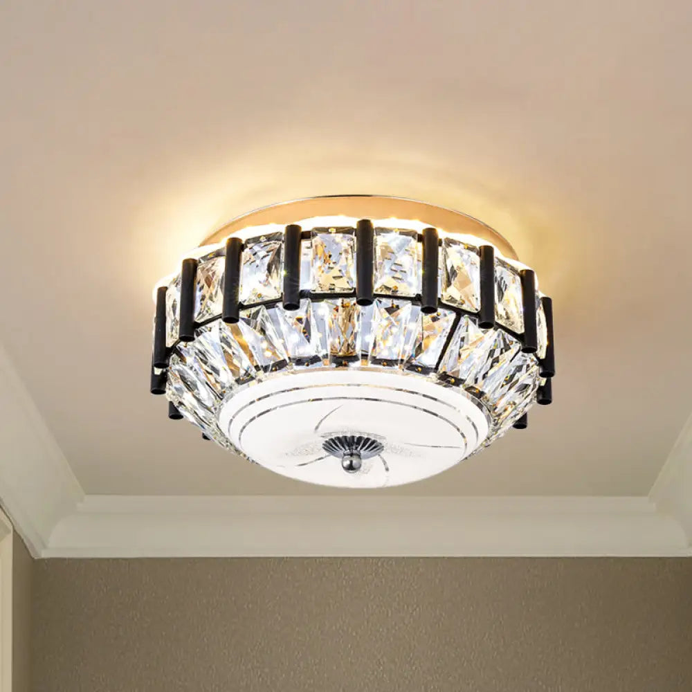DecorBites™ DecorBites™ Contemporary Black Crystal Block LED Ceiling Flush Light for Corridors