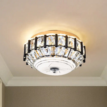 DecorBites™ DecorBites™ Contemporary Black Crystal Block LED Ceiling Flush Light for Corridors
