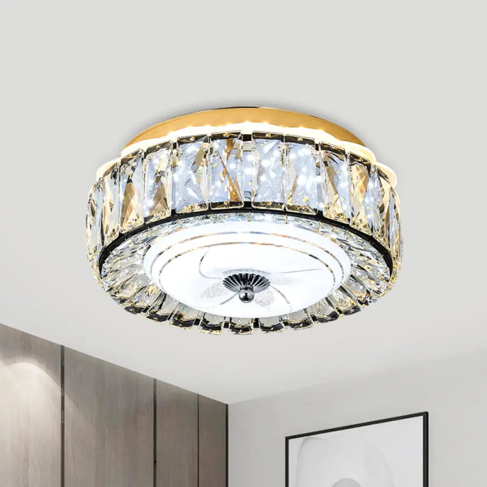 DecorBites™ DecorBites™ Contemporary Black Crystal Block LED Ceiling Flush Light for Corridors