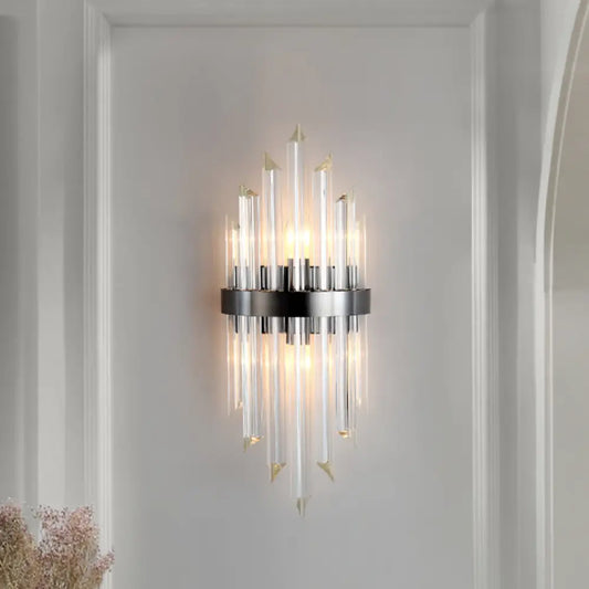 Lámpara de pared contemporánea de cristal negro DecorBites™ para sala de estar