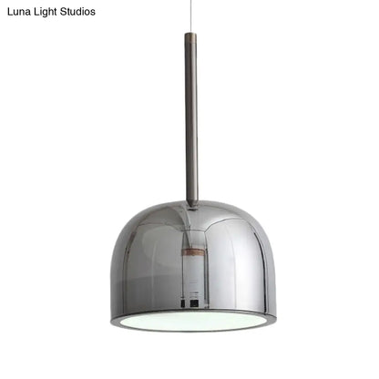 Contemporary Black Dome Pendant Light for Study Room - Metal Hanging Ceiling Fixture