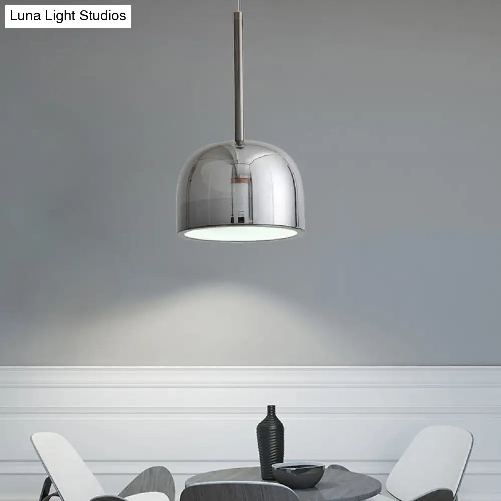 Contemporary Black Dome Pendant Light for Study Room - Metal Hanging Ceiling Fixture