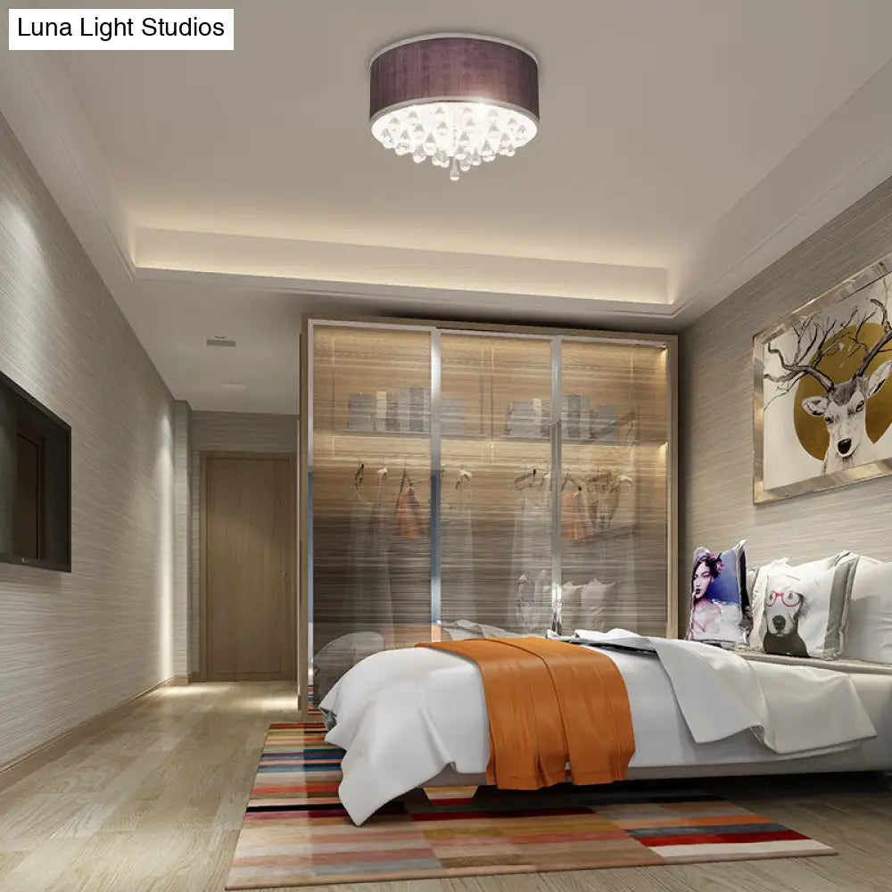 Lámpara colgante DecorBites™ contemporánea negra con forma de tambor y detalle de cristal transparente en forma de lágrima - 6/8 luces, 45,7 cm/49,5 cm de diámetro