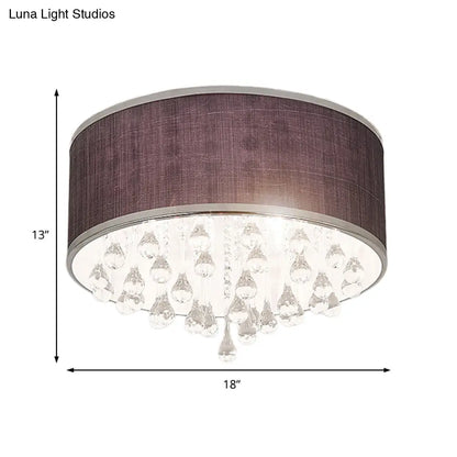 Lámpara colgante DecorBites™ contemporánea negra con forma de tambor y detalle de cristal transparente en forma de lágrima - 6/8 luces, 45,7 cm/49,5 cm de diámetro