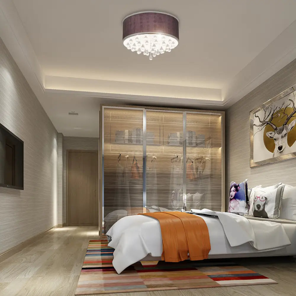 Lámpara colgante DecorBites™ contemporánea negra con forma de tambor y detalle de cristal transparente en forma de lágrima - 6/8 luces, 45,7 cm/49,5 cm de diámetro