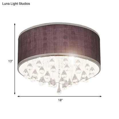 Lámpara colgante DecorBites™ contemporánea negra con forma de tambor y detalle de cristal transparente en forma de lágrima - 6/8 luces, 45,7 cm/49,5 cm de diámetro