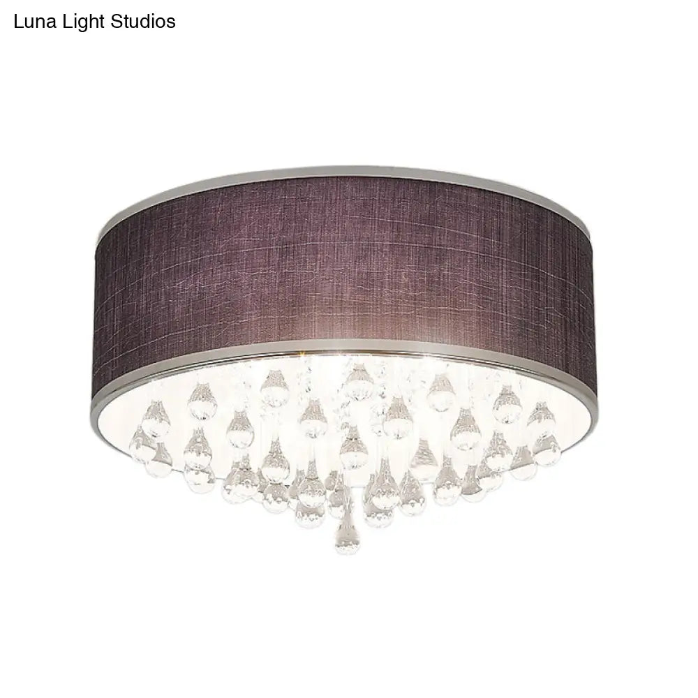 Lámpara colgante DecorBites™ contemporánea negra con forma de tambor y detalle de cristal transparente en forma de lágrima - 6/8 luces, 45,7 cm/49,5 cm de diámetro