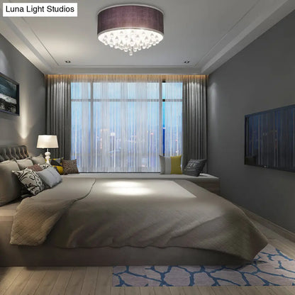 Lámpara colgante DecorBites™ contemporánea negra con forma de tambor y detalle de cristal transparente en forma de lágrima - 6/8 luces, 45,7 cm/49,5 cm de diámetro