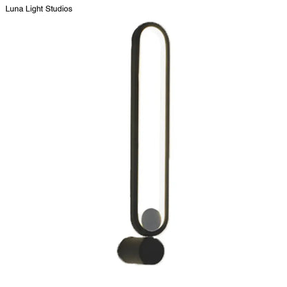 Aplique de pared LED elíptico negro contemporáneo DecorBites™ para estudio - Diseño metálico
