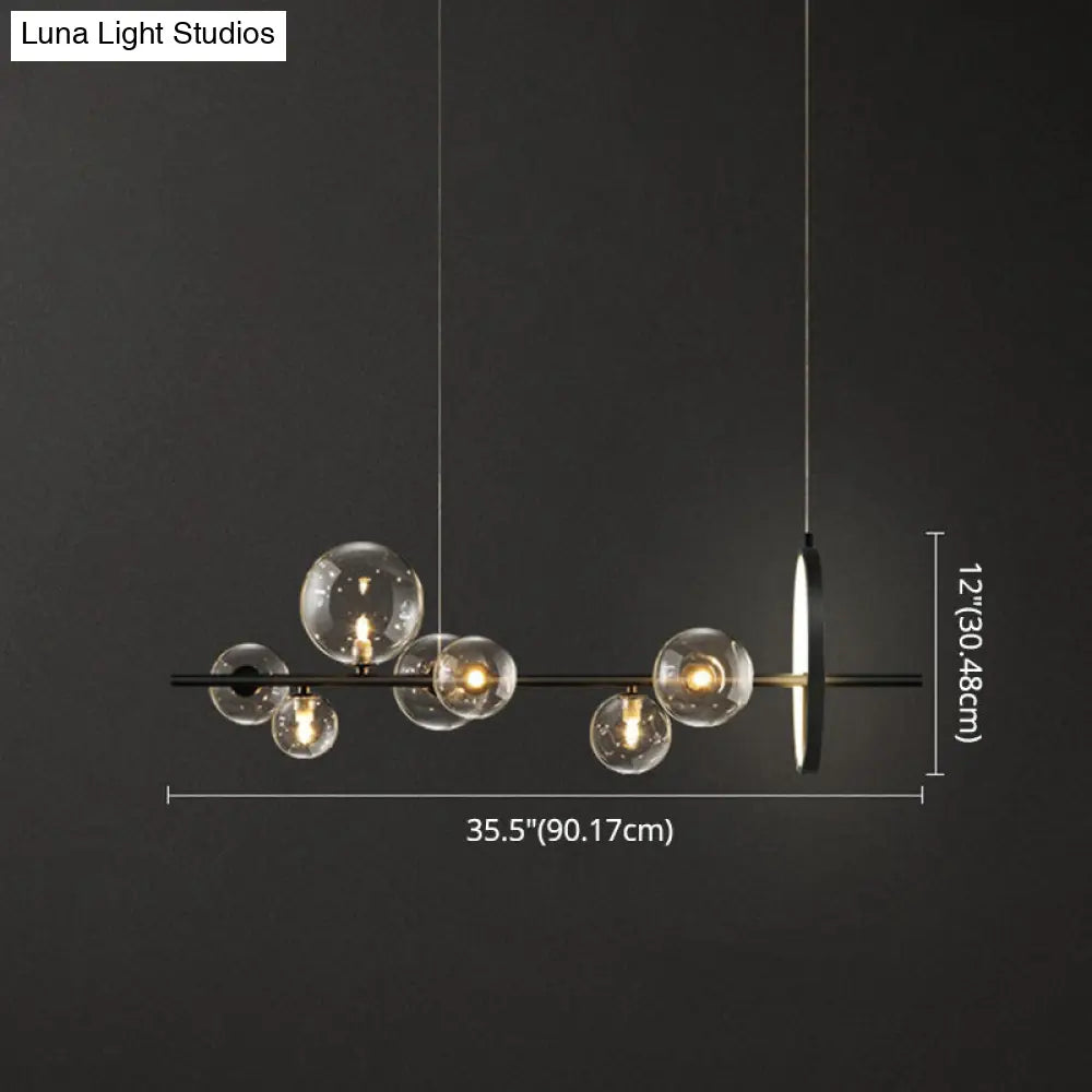 Lámpara colgante contemporánea de cristal negro DecorBites™ para mesa de comedor - Lámpara de techo para isla