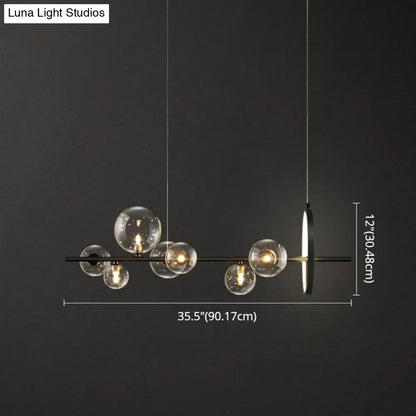 Lámpara colgante contemporánea de cristal negro DecorBites™ para mesa de comedor - Lámpara de techo para isla