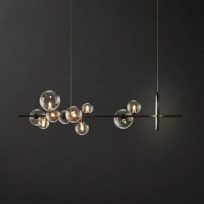 Lámpara colgante contemporánea de cristal negro DecorBites™ para mesa de comedor - Lámpara de techo para isla