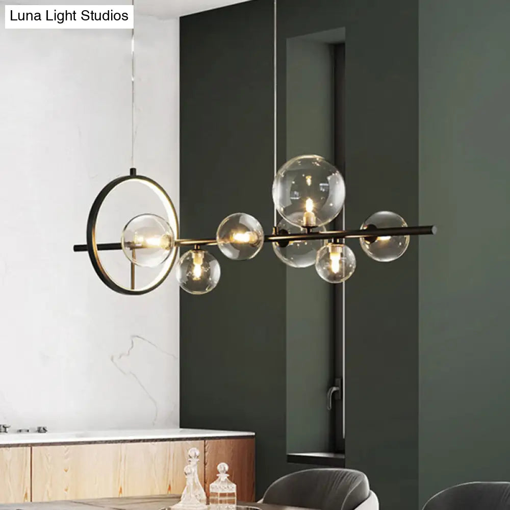 Lámpara colgante contemporánea de cristal negro DecorBites™ para mesa de comedor - Lámpara de techo para isla