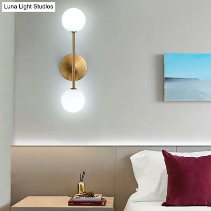 Aplique de pared DecorBites™ contemporáneo en forma de bola negra y dorada - Cristal opalino, LED, montaje empotrado, 2 luces