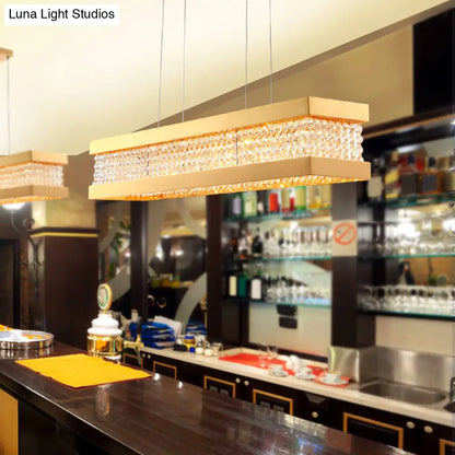 Lámpara colgante DecorBites™ contemporánea negra/dorada con cristales para isla - Forma rectangular, 6/7/9 luces