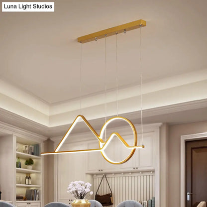 Lámpara colgante LED contemporánea DecorBites™ negra/dorada para comedor: Iluminación colgante tipo isla Sunset Metallic