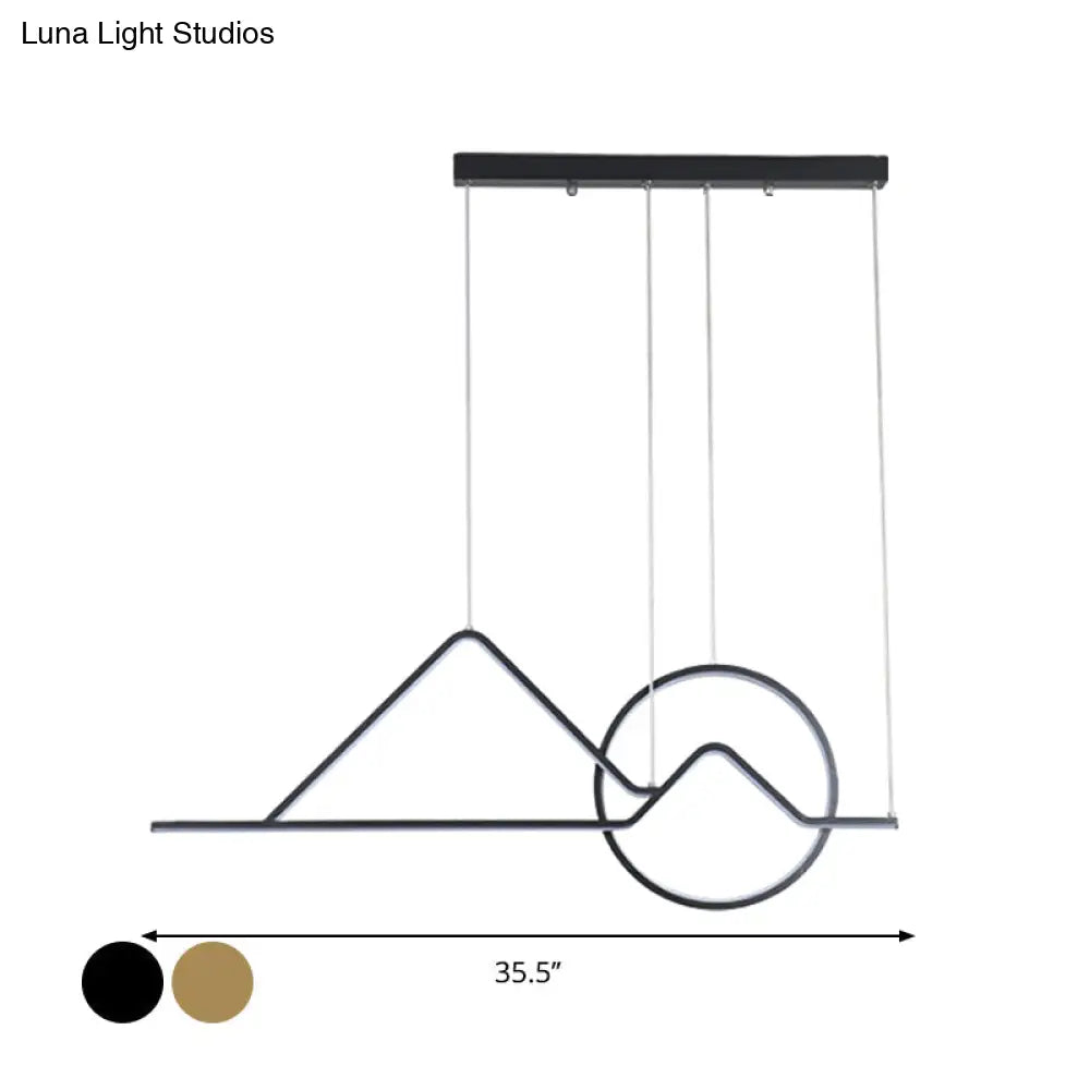 Lámpara colgante LED contemporánea DecorBites™ negra/dorada para comedor: Iluminación colgante tipo isla Sunset Metallic