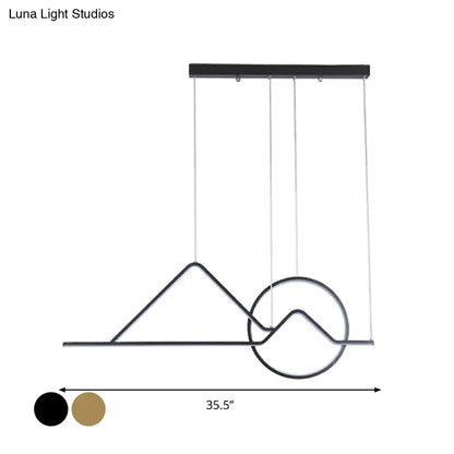 Lámpara colgante LED contemporánea DecorBites™ negra/dorada para comedor: Iluminación colgante tipo isla Sunset Metallic