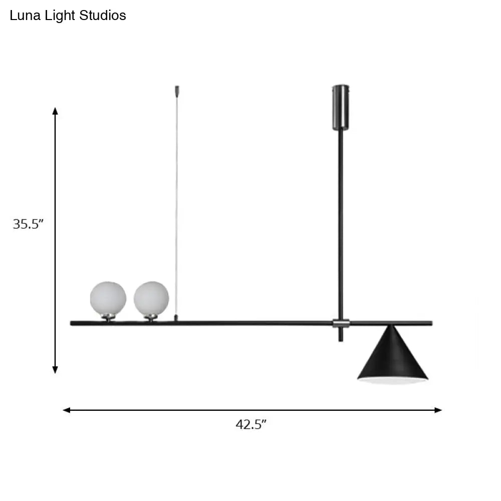 Lámpara de araña lineal contemporánea DecorBites™ de metal negro y dorado - Triple luz, ideal para islas de cocina
