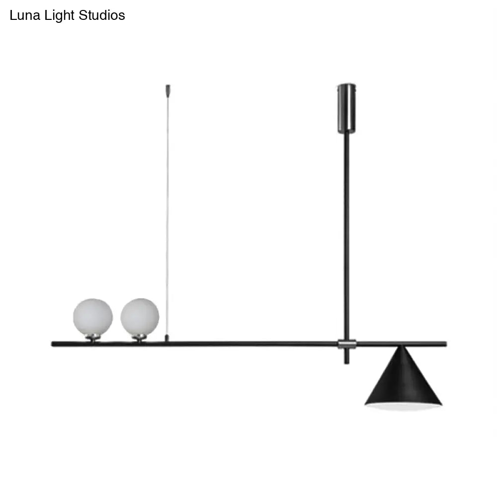 Lámpara de araña lineal contemporánea DecorBites™ de metal negro y dorado - Triple luz, ideal para islas de cocina