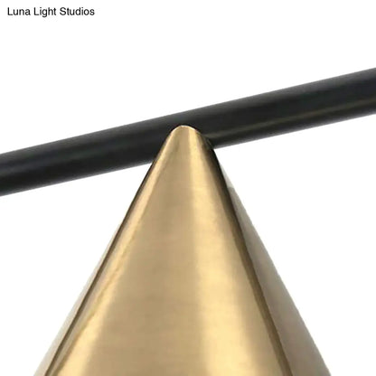 Lámpara de araña lineal contemporánea DecorBites™ de metal negro y dorado - Triple luz, ideal para islas de cocina