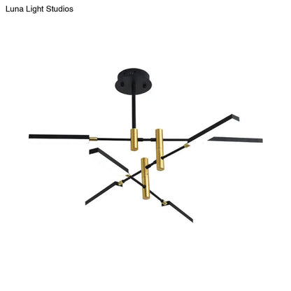 Lámpara de techo Sputnik contemporánea de acrílico negro/dorado o blanco/dorado (4/6 luces) - Third Gear