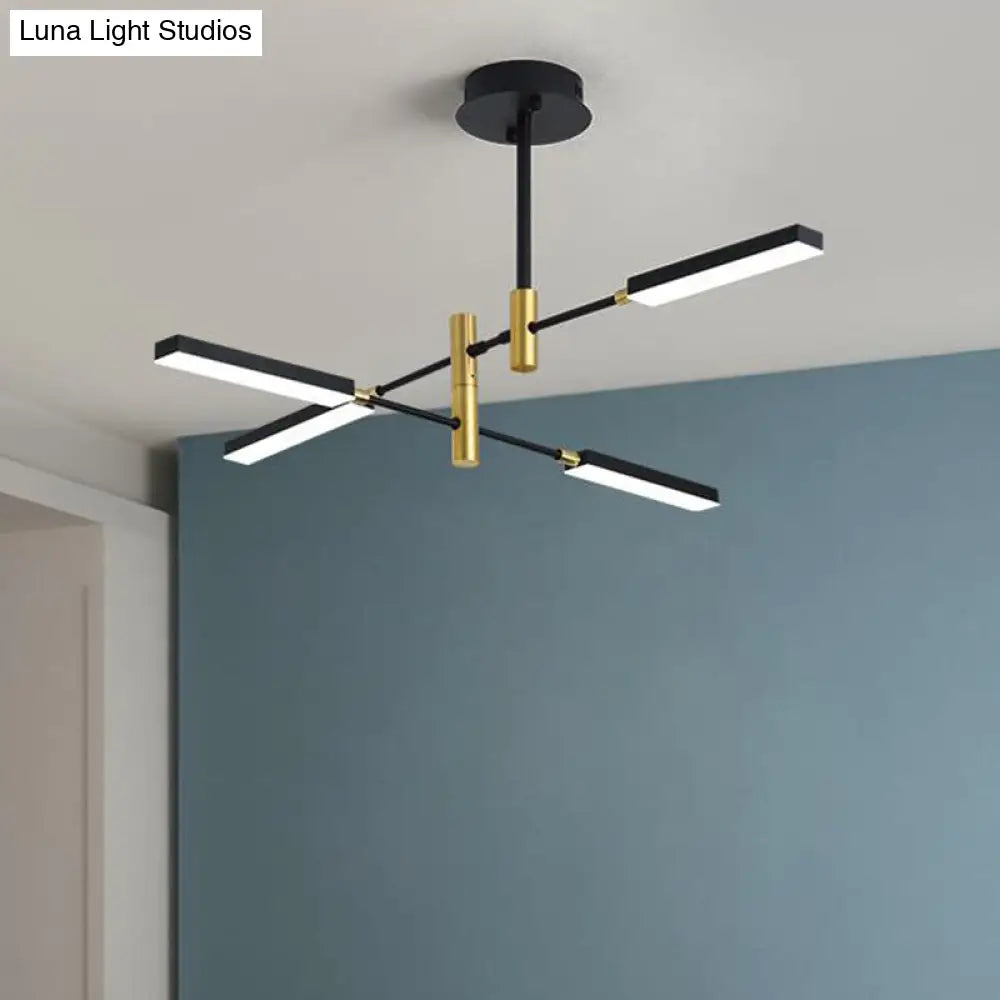 Lámpara de techo Sputnik contemporánea de acrílico negro/dorado o blanco/dorado (4/6 luces) - Third Gear