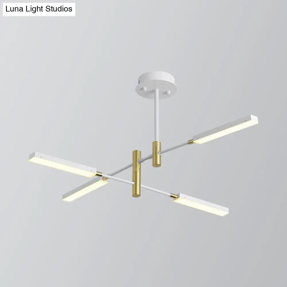 Lámpara de techo Sputnik contemporánea de acrílico negro/dorado o blanco/dorado (4/6 luces) - Third Gear