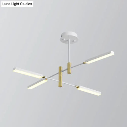 Lámpara de techo Sputnik contemporánea de acrílico negro/dorado o blanco/dorado (4/6 luces) - Third Gear