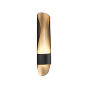 Contemporary black and gold twisted led wall sconce with sleek curved design in polished gold and matte black finishes