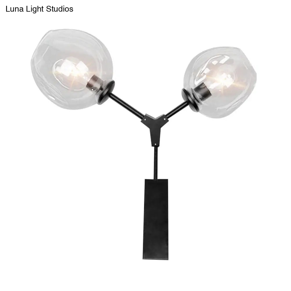 Aplique de pared contemporáneo DecorBites™ negro/dorado con pantalla ovalada de cristal ámbar/dorado/transparente - Elegante aplique de pared de media luz