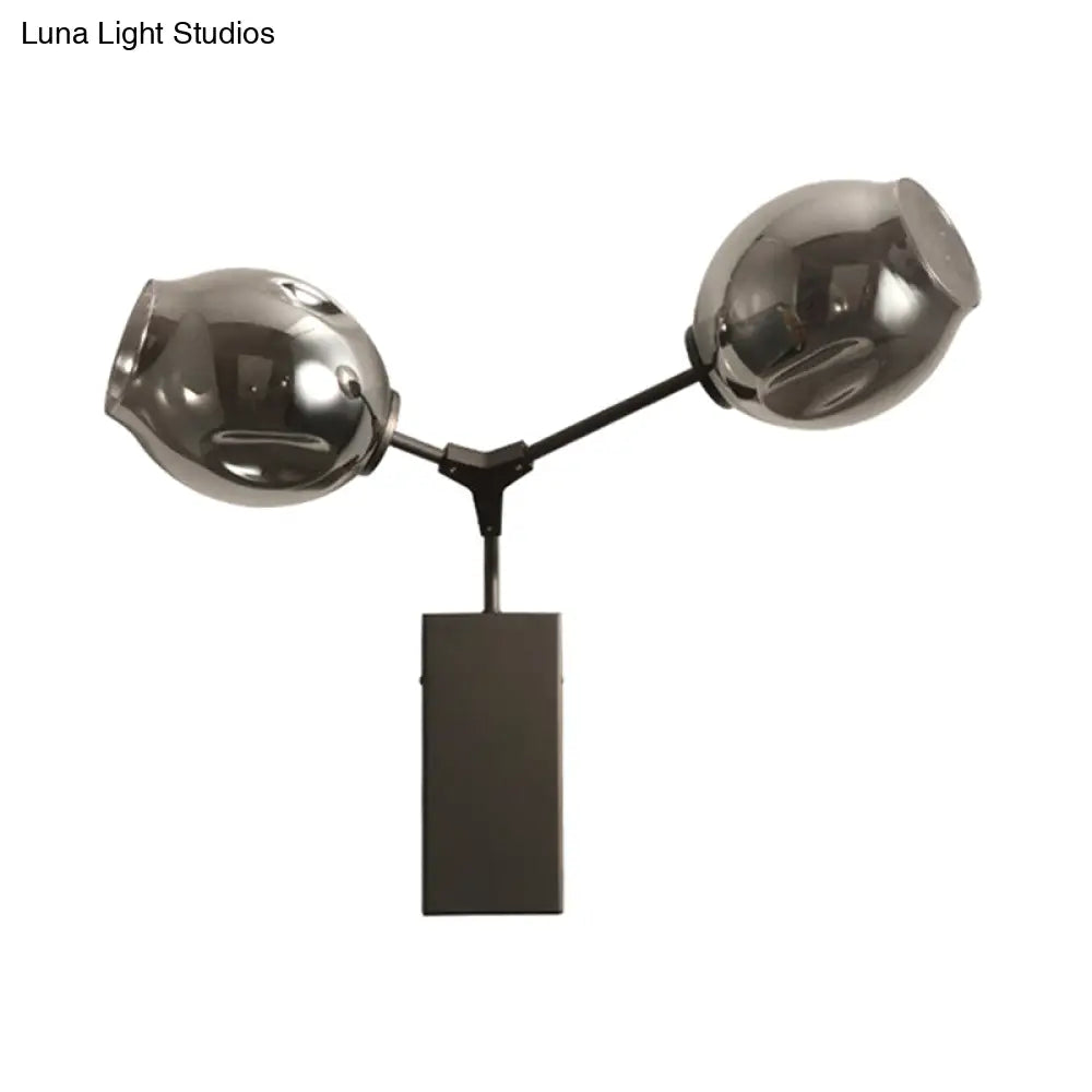 Aplique de pared contemporáneo DecorBites™ negro/dorado con pantalla ovalada de cristal ámbar/dorado/transparente - Elegante aplique de pared de media luz