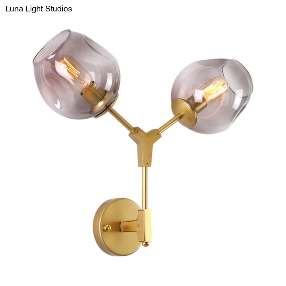 Aplique de pared contemporáneo DecorBites™ negro/dorado con pantalla ovalada de cristal ámbar/dorado/transparente - Elegante aplique de pared de media luz