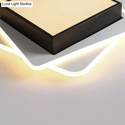 DecorBites™ DecorBites™ Contemporary Black LED Flush Mount Ceiling Light with Warm/White Lighting