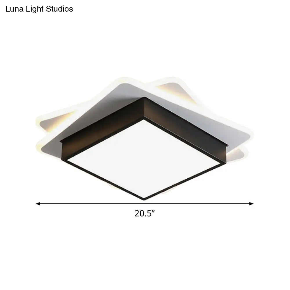 DecorBites™ DecorBites™ Contemporary Black LED Flush Mount Ceiling Light with Warm/White Lighting