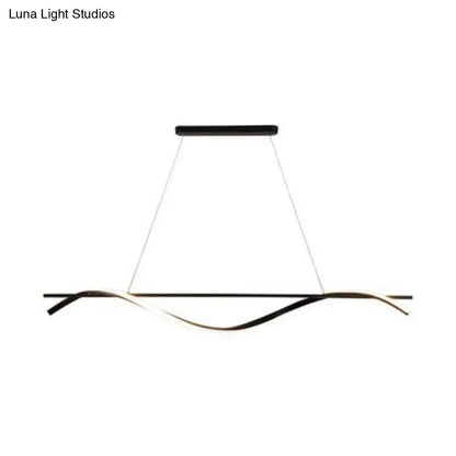 Lámpara colgante LED negra contemporánea DecorBites™ para restaurantes - Diseño curvo y sencillo