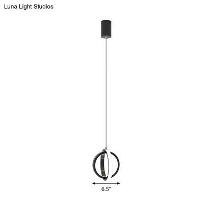 Contemporary Black LED Pendant Light - Orbit Metal Ceiling Light Kit with Warm/White Lighting