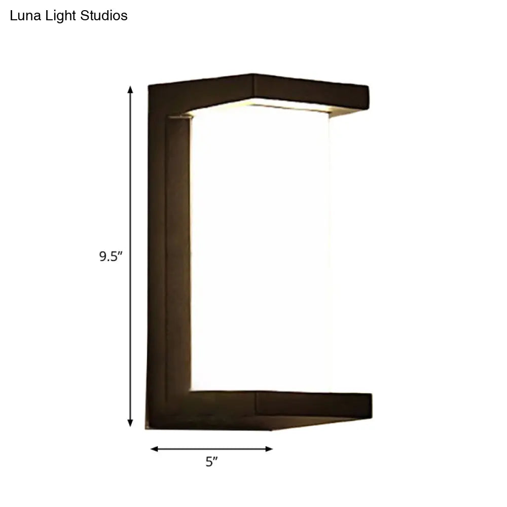 Aplique de pared LED negro contemporáneo DecorBites™ para patio - Aplique de montaje empotrado