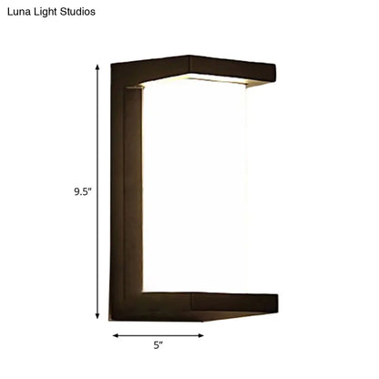 Aplique de pared LED negro contemporáneo DecorBites™ para patio - Aplique de montaje empotrado