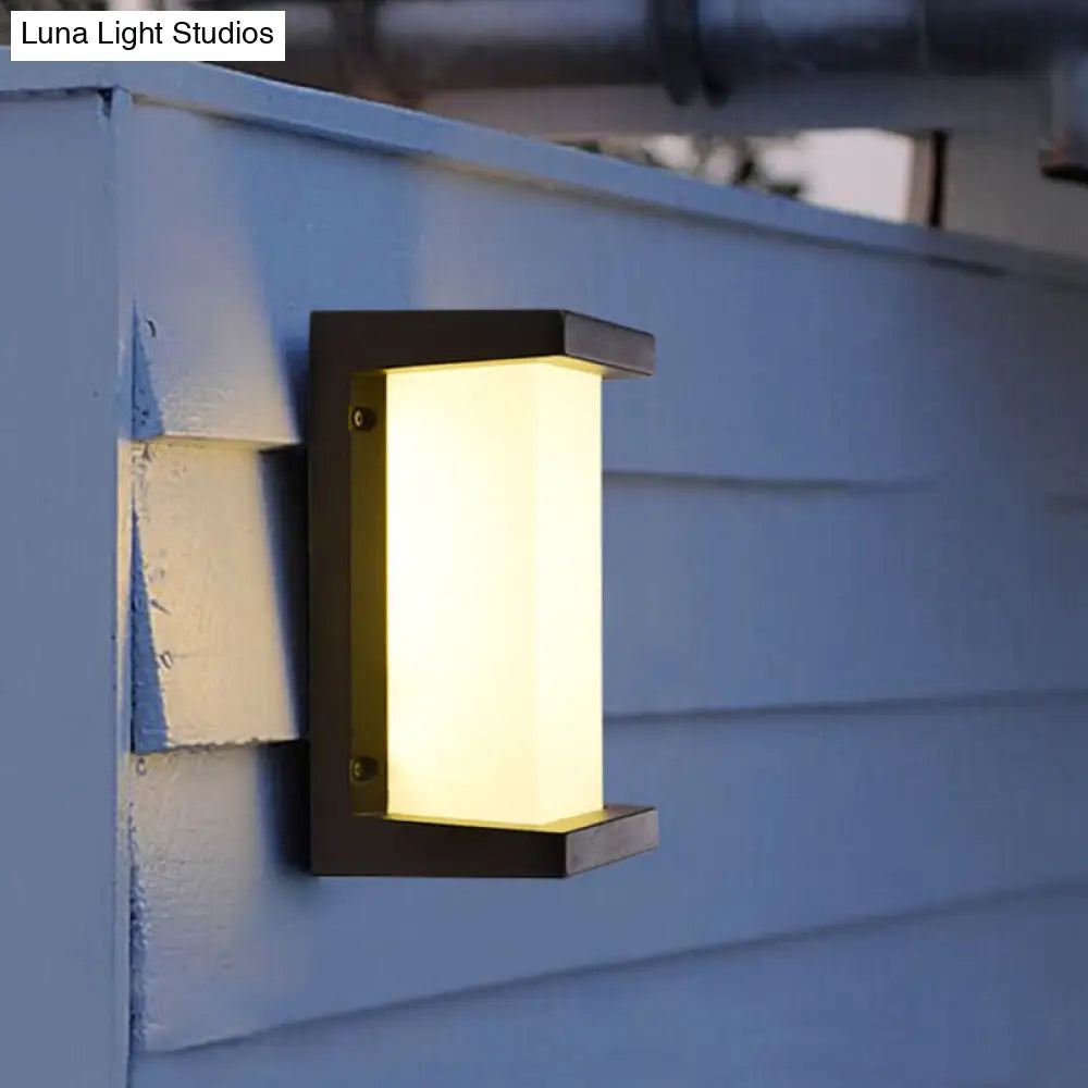 Aplique de pared LED negro contemporáneo DecorBites™ para patio - Aplique de montaje empotrado